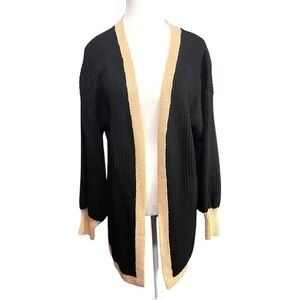 One Eleven North Black & Tan Open Cardigan – Medium